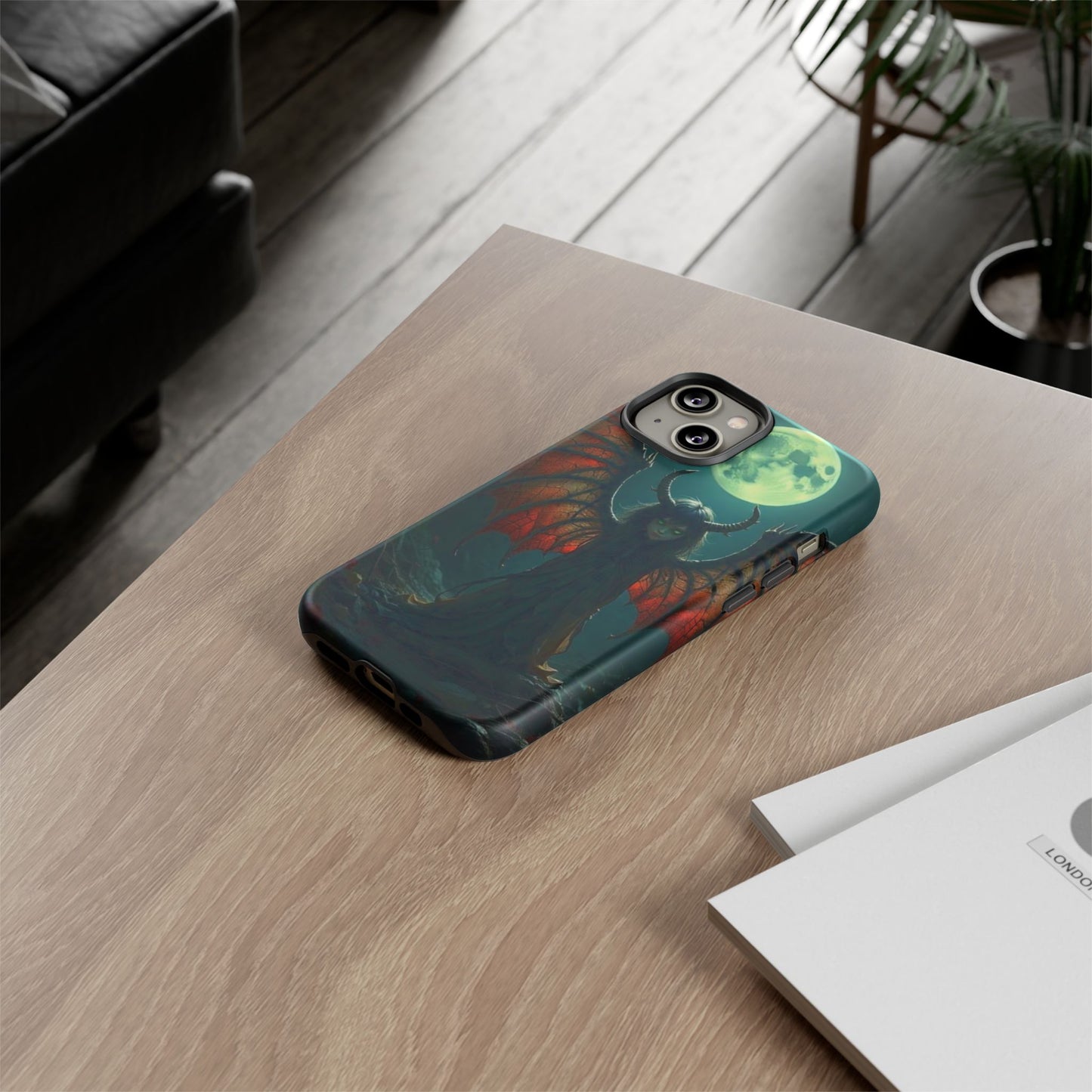 Gothic Phone Case Featuring Enigmatic Creature - Perfect for Halloween, Spooky Aesthetics, Witchy Gifts, Artistic Protection