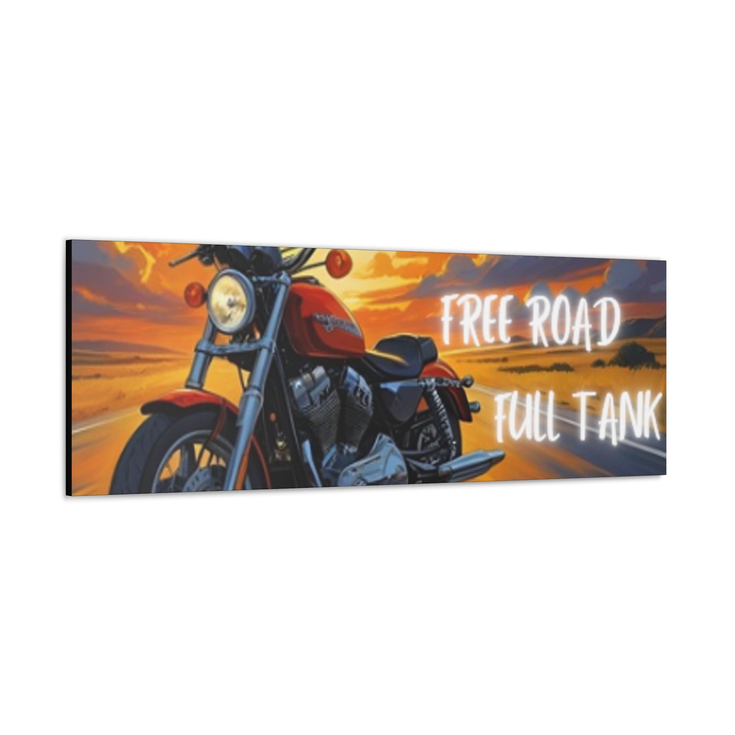 Motorcycle Wall Art, Biker Heaven Canvas Print, Full Throttle Decor, Gift for Bikers, Motorcycle Lover Art