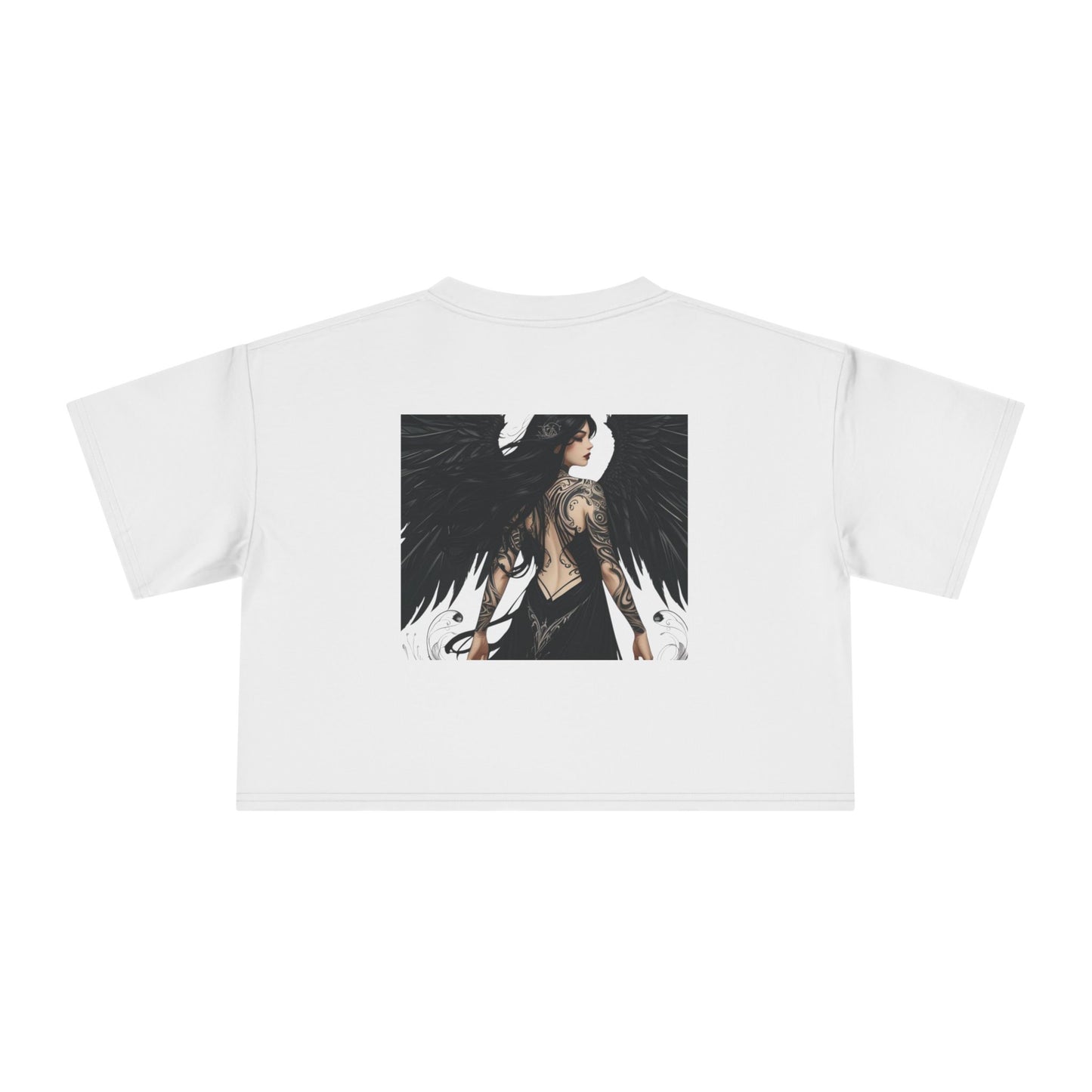 Edgy Angel Women's Crop Tee, Cool Graphic Crop Top, Trendy Streetwear, Summer Fashion, Gift for Her, Festival Outfit