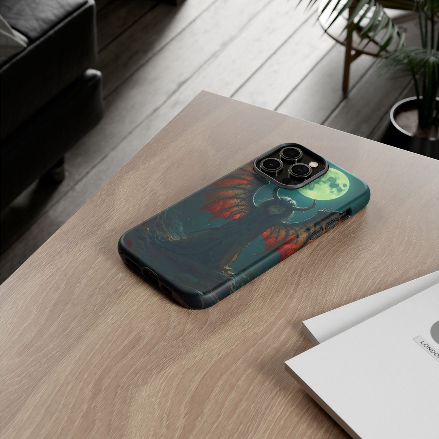 Gothic Phone Case Featuring Enigmatic Creature - Perfect for Halloween, Spooky Aesthetics, Witchy Gifts, Artistic Protection