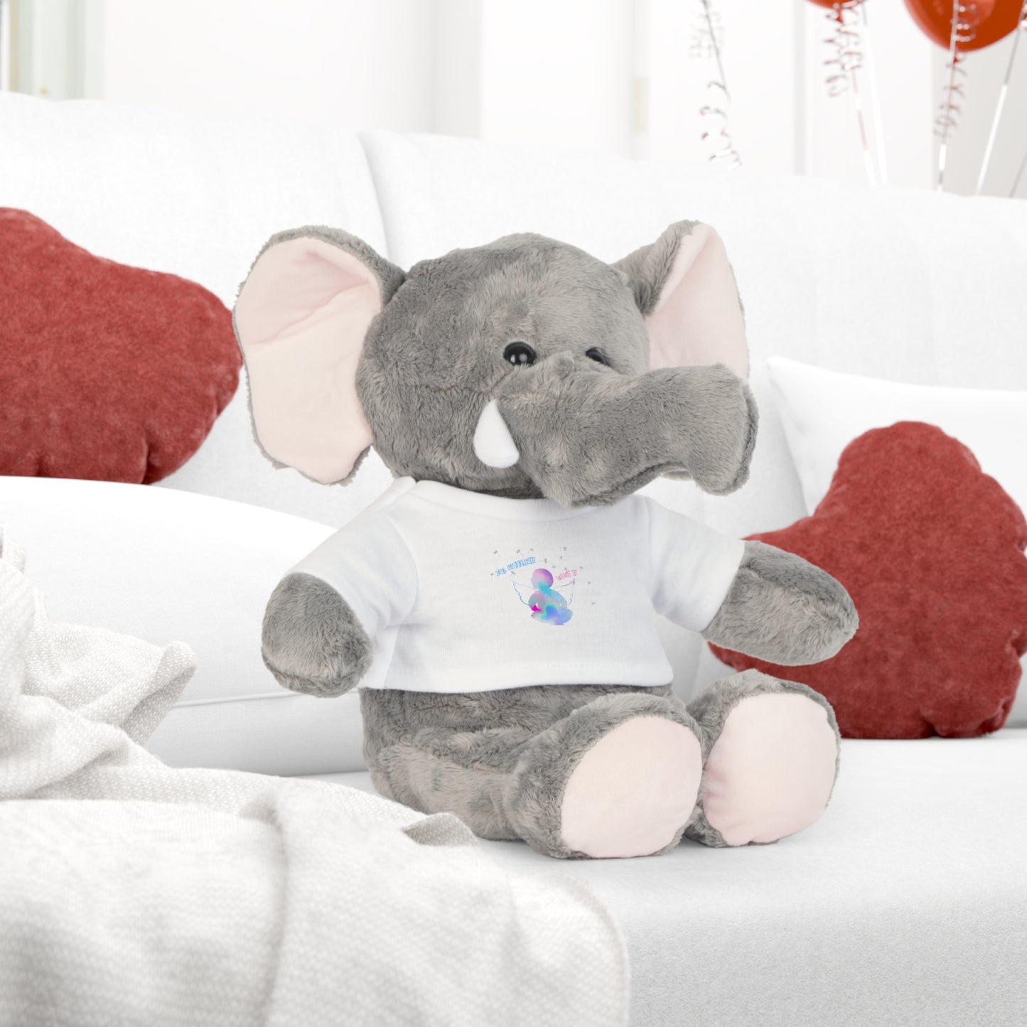 Adorable Plush Toy with Custom T-Shirt | Cuddle Buddy, Gift for Kids, Birthday Present, Toy for All Ages, Personalized Stuffed Animal