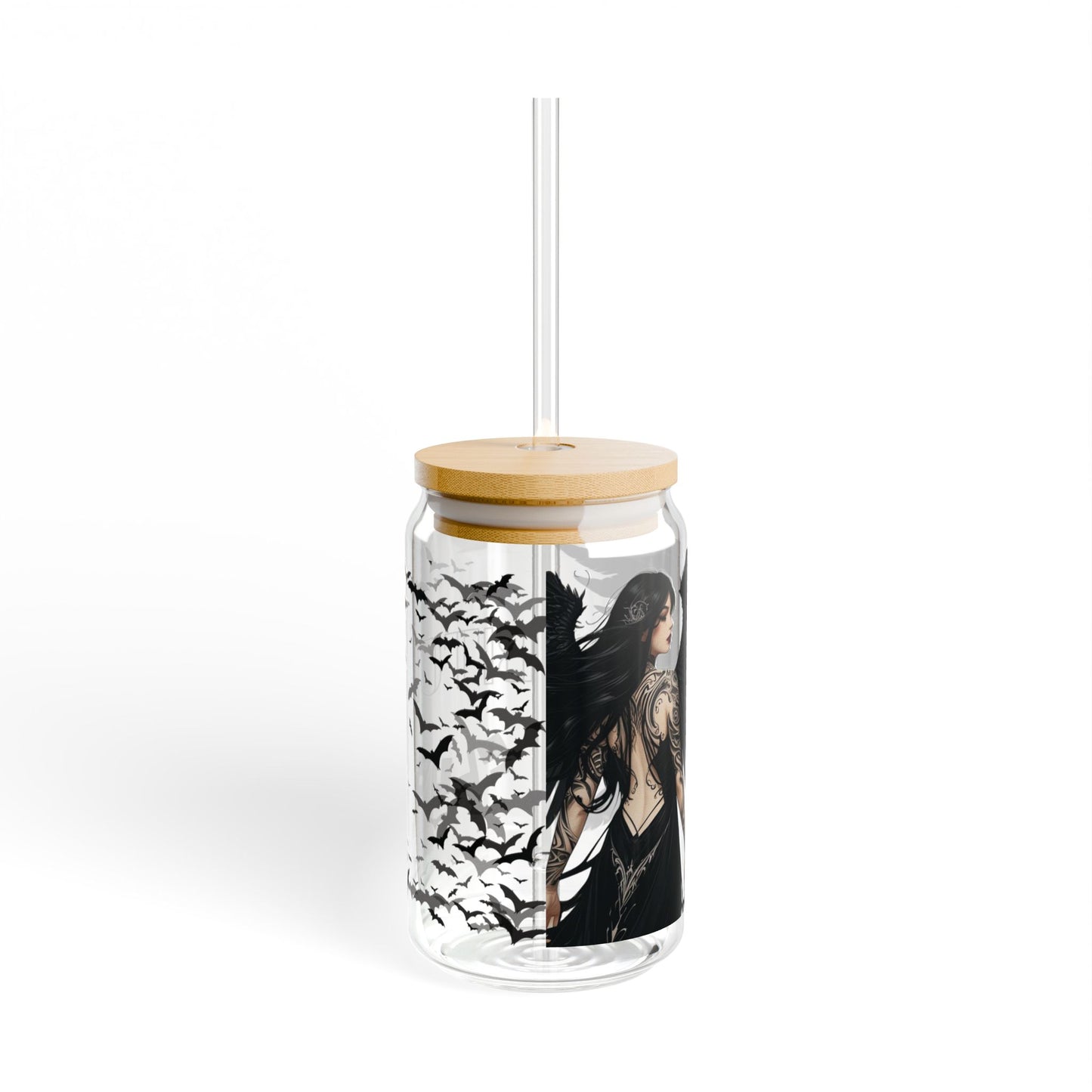 Chic Glass Sipper with Straw, Unique Drinkware for Home, Party Favors, Eco-Friendly Gift, Bohemian Decor, Customizable Design