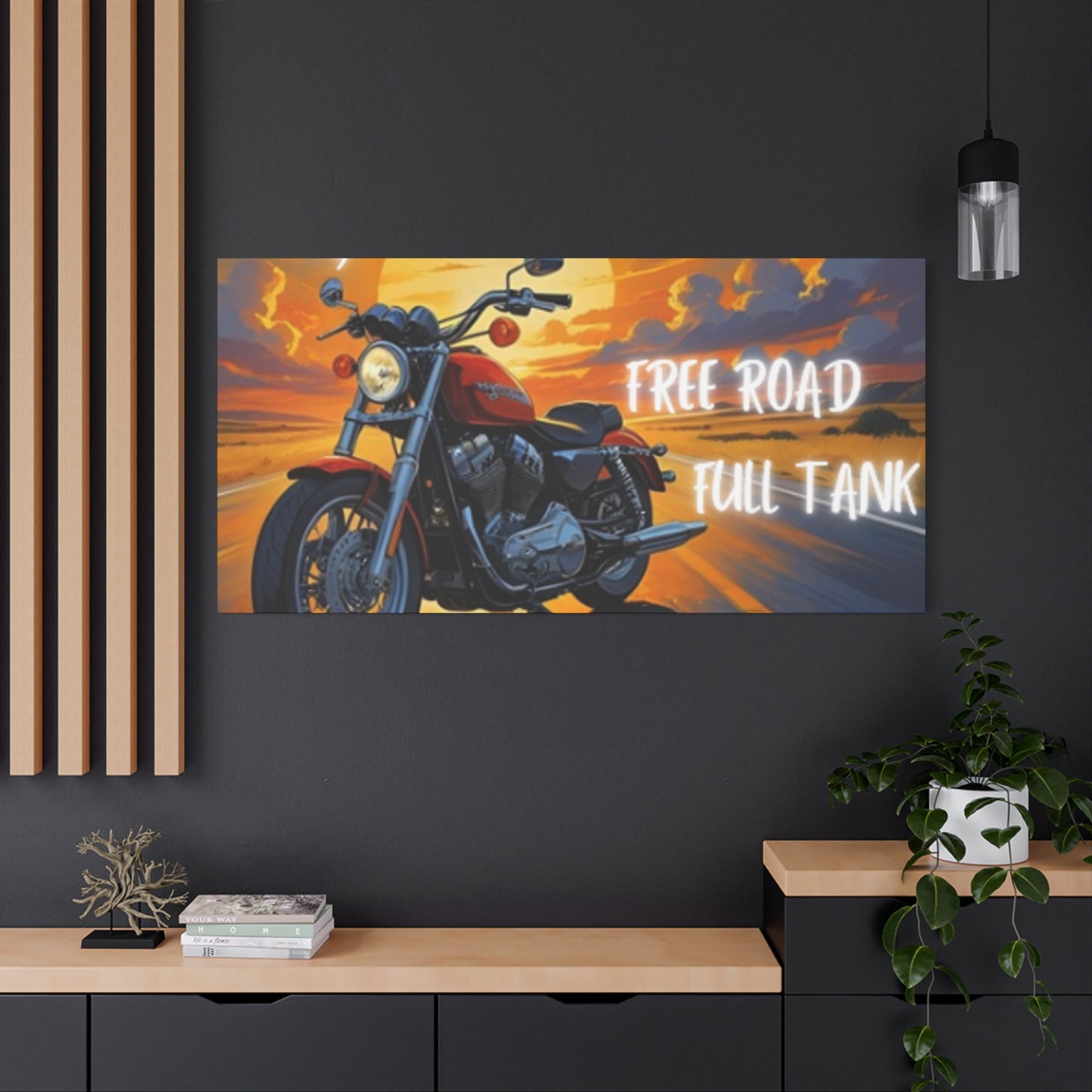Motorcycle Wall Art, Biker Heaven Canvas Print, Full Throttle Decor, Gift for Bikers, Motorcycle Lover Art