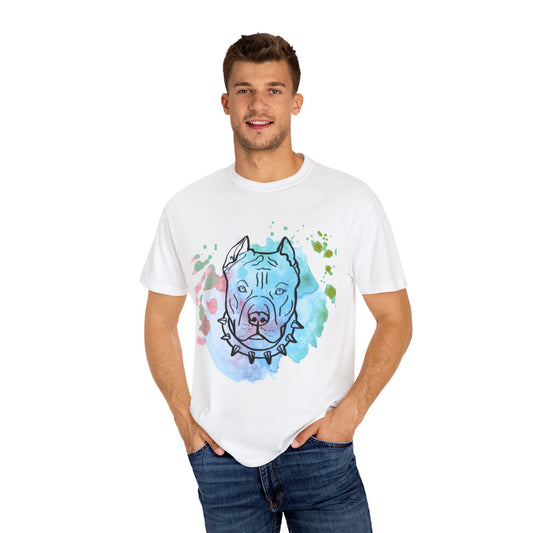 Vibrant Pitbull Art Unisex T-Shirt, Cool Dog Lover Tee, Unique Animal Print Shirt, Gift for Pet Owners, Casual Everyday Wear