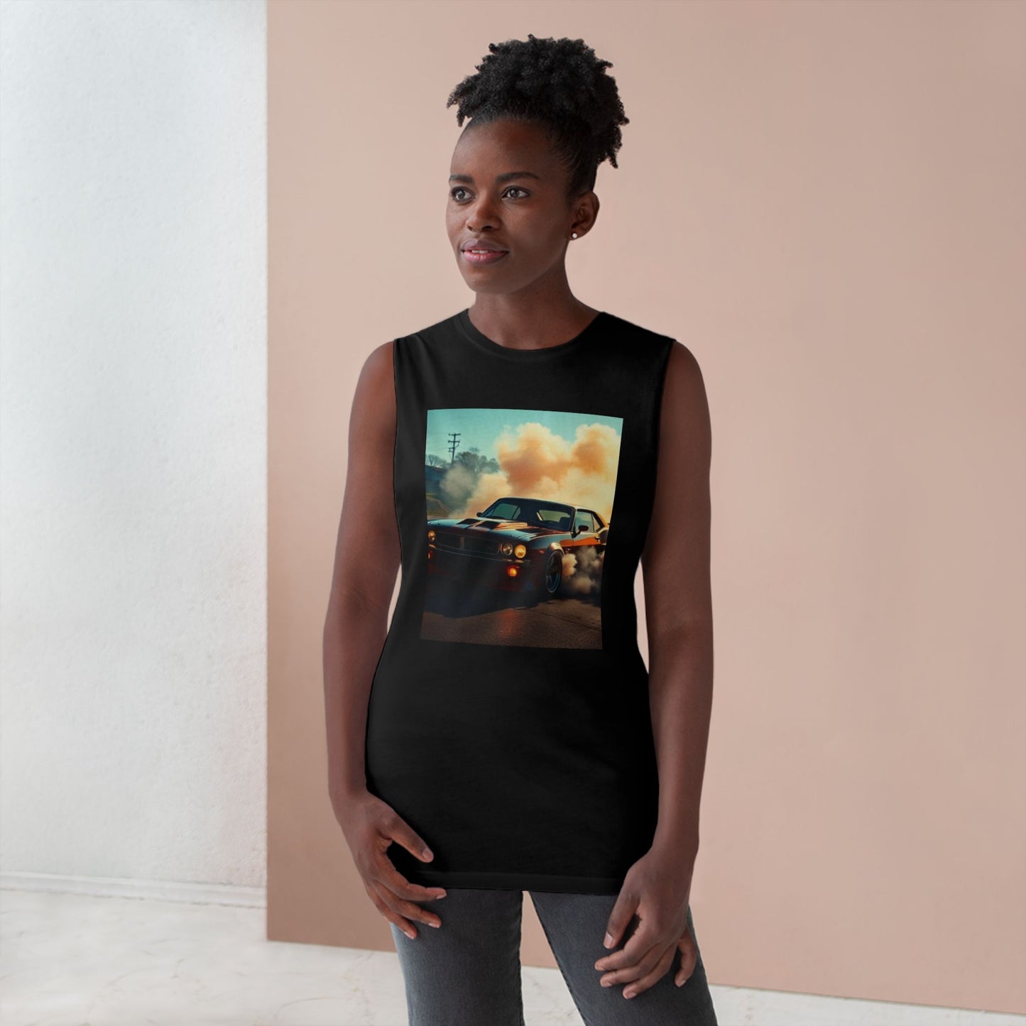 Graphic Tank Top - Unisex Barnard Tank with Vintage Car Design, Summer Apparel, Casual Wear, Gift for Car Lovers, Festival Clothing