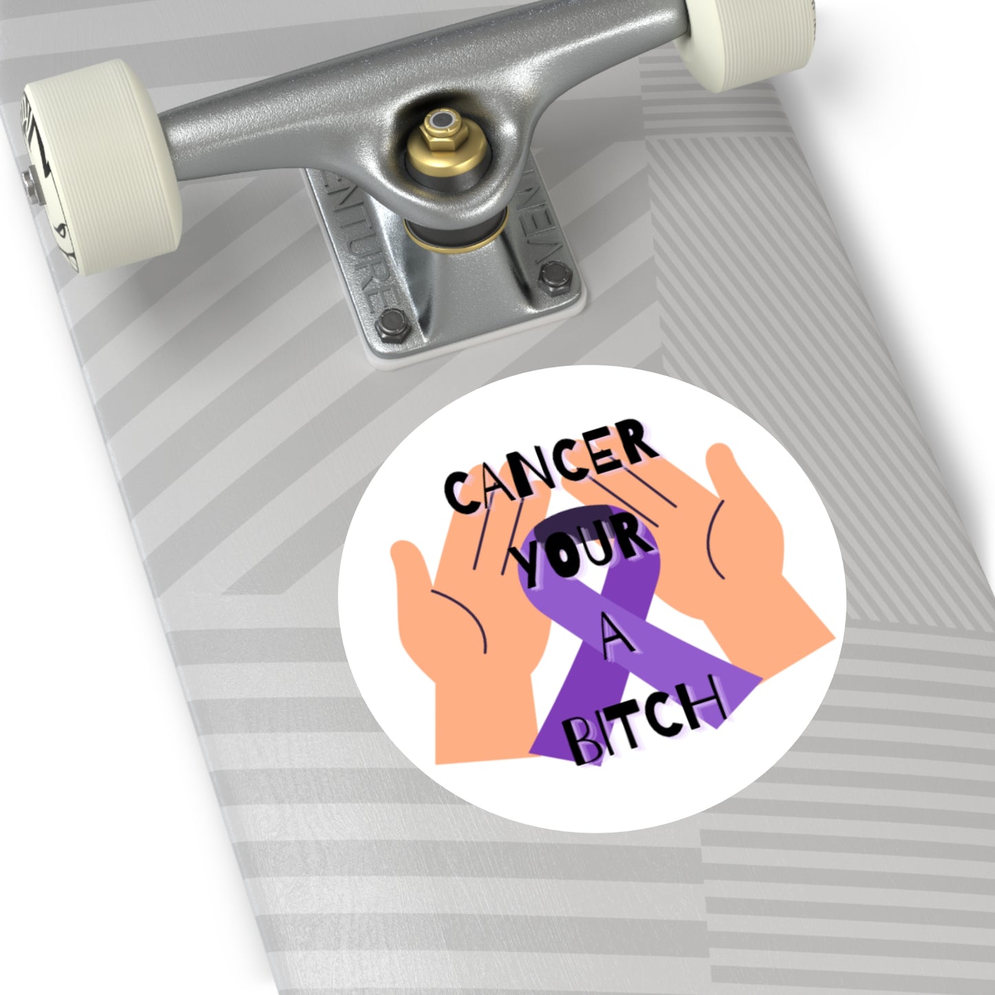 Empowering Cancer Awareness Stickers, Inspirational Vinyl Decals for Health Warriors, Gift for Survivors, Purple Ribbon Decor, [...]