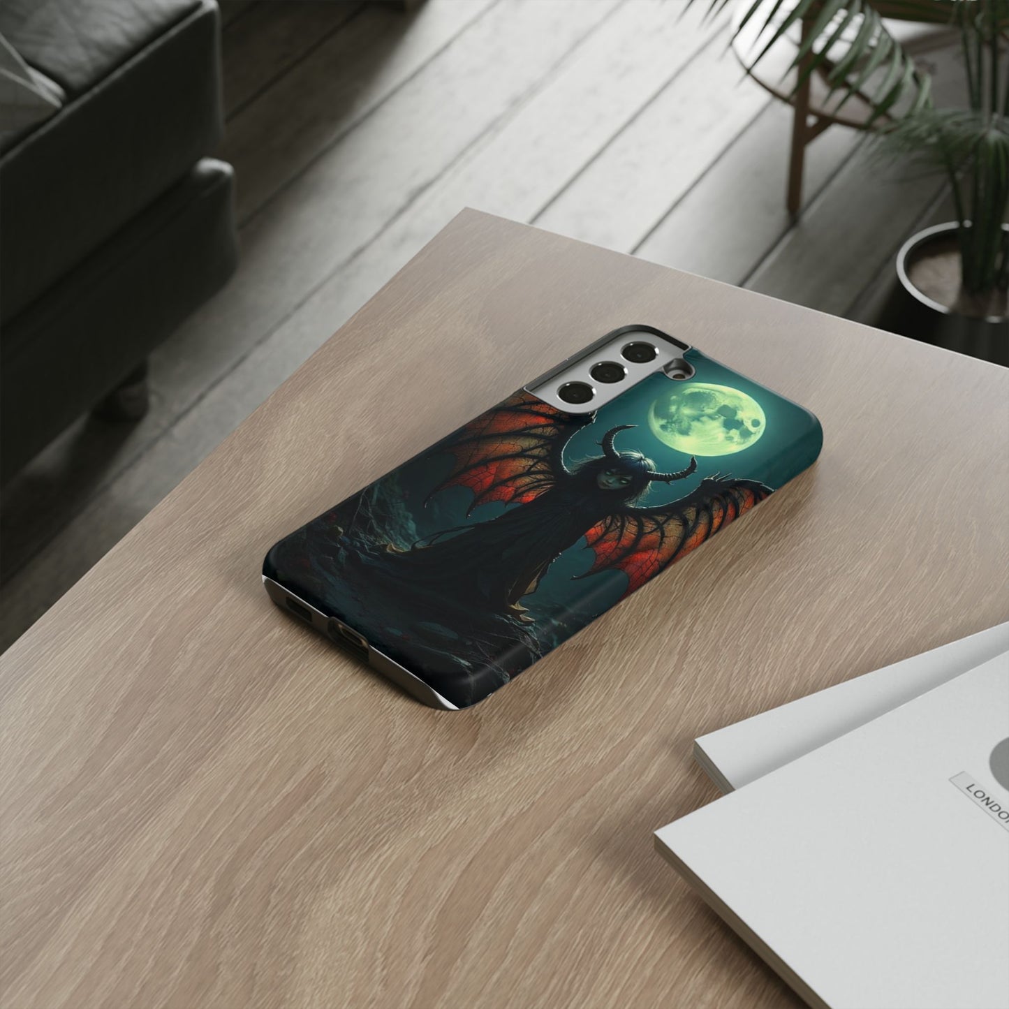Gothic Phone Case Featuring Enigmatic Creature - Perfect for Halloween, Spooky Aesthetics, Witchy Gifts, Artistic Protection