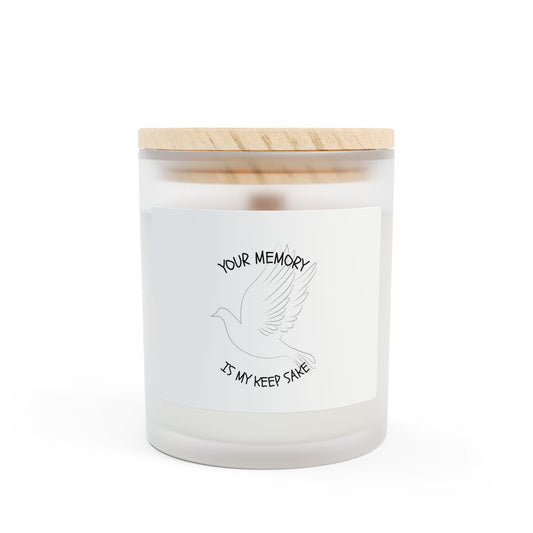 Memorial Candle, 11oz Frosted Glass Candle with Natural Wood Lid - Your Memory is My Keepsake, Bereavement Gift, Remembrance Candle, [...]