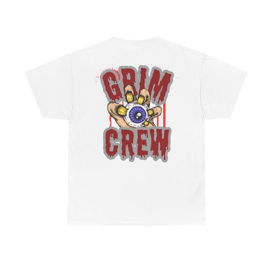 Grim Crew Unisex Heavy Cotton Tee, Graphic T-Shirt for Horror Fans, Halloween Costume, Streetwear Outfit, Unique Gift Idea