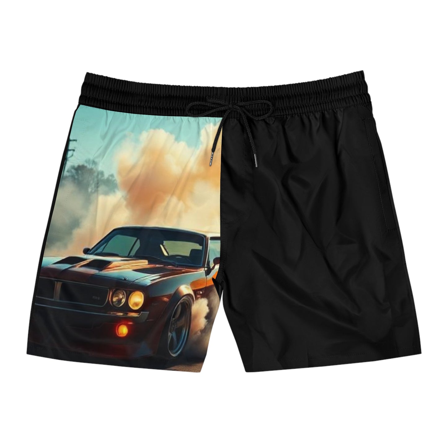 Men's Automotive Print Swim Shorts, Car Retro Beachwear, Summer Swimwear, Outdoor Shorts, Gift for Car Enthusiasts
