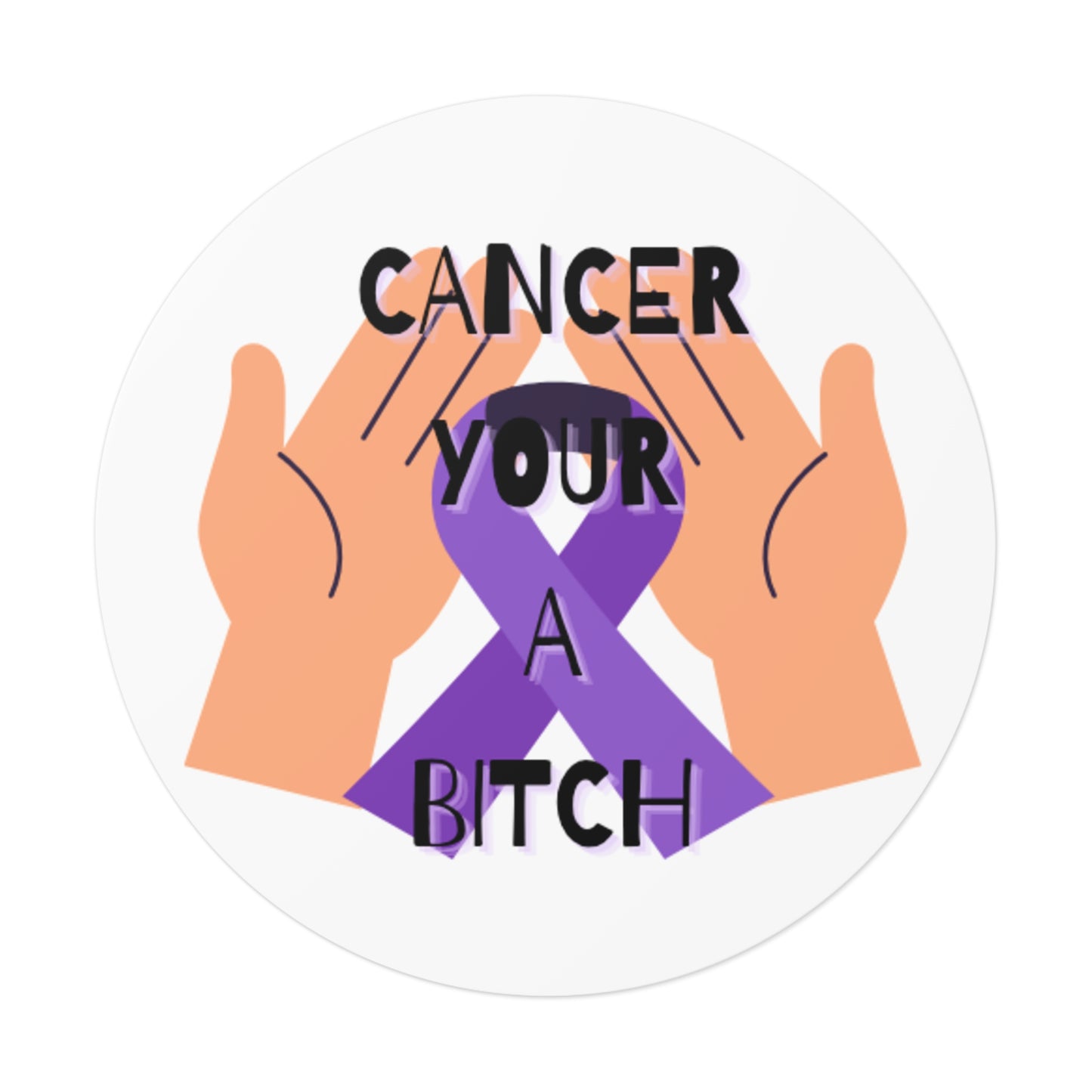 Empowering Cancer Awareness Stickers, Inspirational Vinyl Decals for Health Warriors, Gift for Survivors, Purple Ribbon Decor, [...]