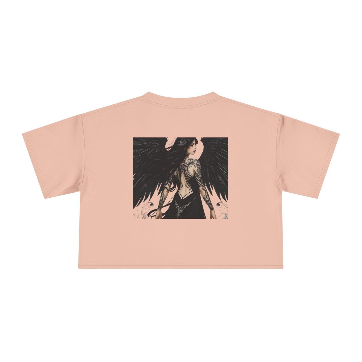 Edgy Angel Women's Crop Tee, Cool Graphic Crop Top, Trendy Streetwear, Summer Fashion, Gift for Her, Festival Outfit