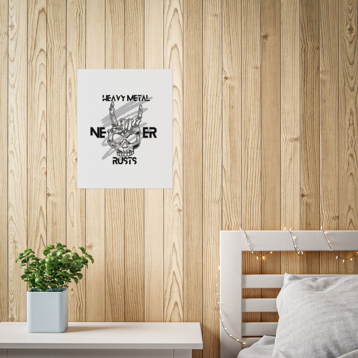 Heavy Metal Unframed Poster, Rock Music Wall Art, Skull Decor, Perfect for Music Lovers, Gift for Metal Fans, Gothic Home Decor