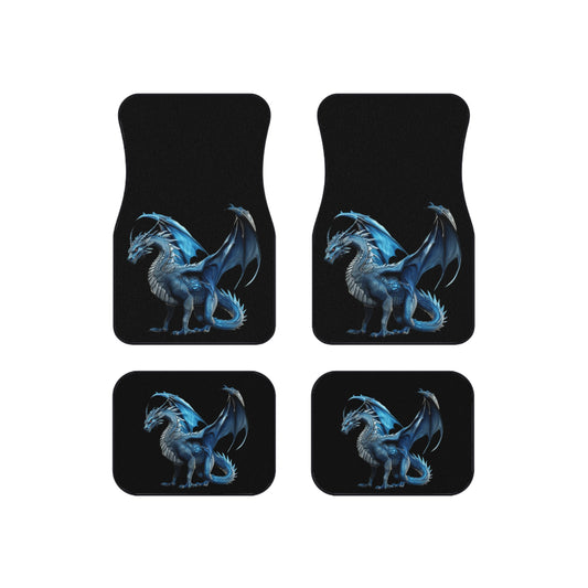 Dragon-Themed Car Mats - Set of 4 | Unique Automotive Accessories for Enthusiasts, Gifts for Fantasy Lovers, Car Decor, Car Interior