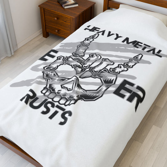 Heavy Metal Velveteen Plush Blanket | Cozy Gift for Music Lovers, Home Decor for Concerts, Halloween, or Birthdays