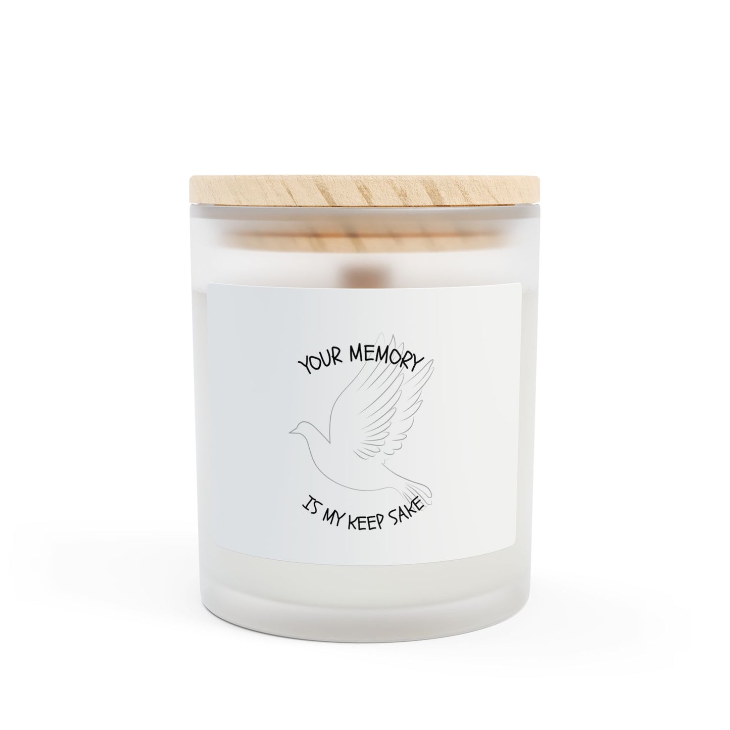 Memorial Candle, 11oz Frosted Glass Candle with Natural Wood Lid - Your Memory is My Keepsake, Bereavement Gift, Remembrance Candle, [...]