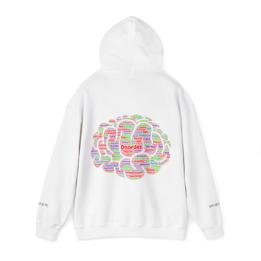 Colorful Brain Disorder Awareness Hoodie, Unisex Heavy Blend Sweatshirt, Mental Health Support, Gift for Friends, Cozy Casual Wear