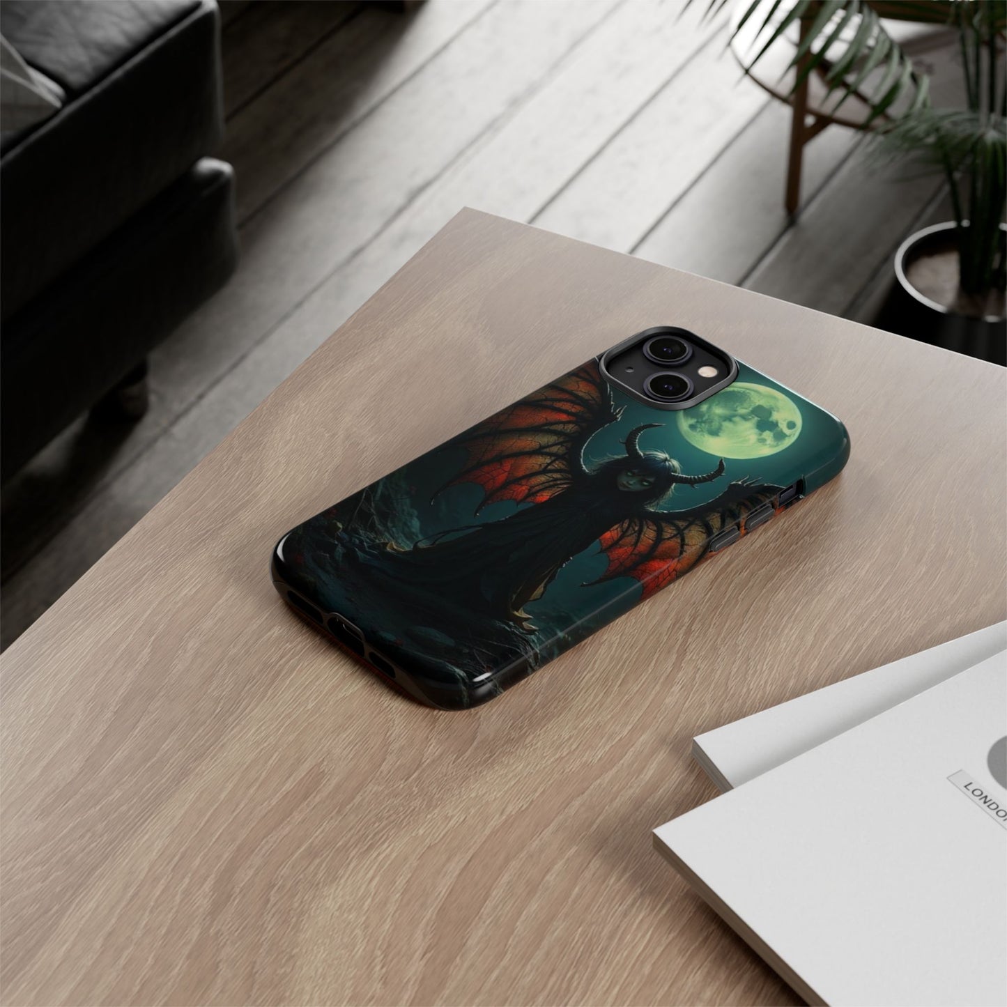 Gothic Phone Case Featuring Enigmatic Creature - Perfect for Halloween, Spooky Aesthetics, Witchy Gifts, Artistic Protection