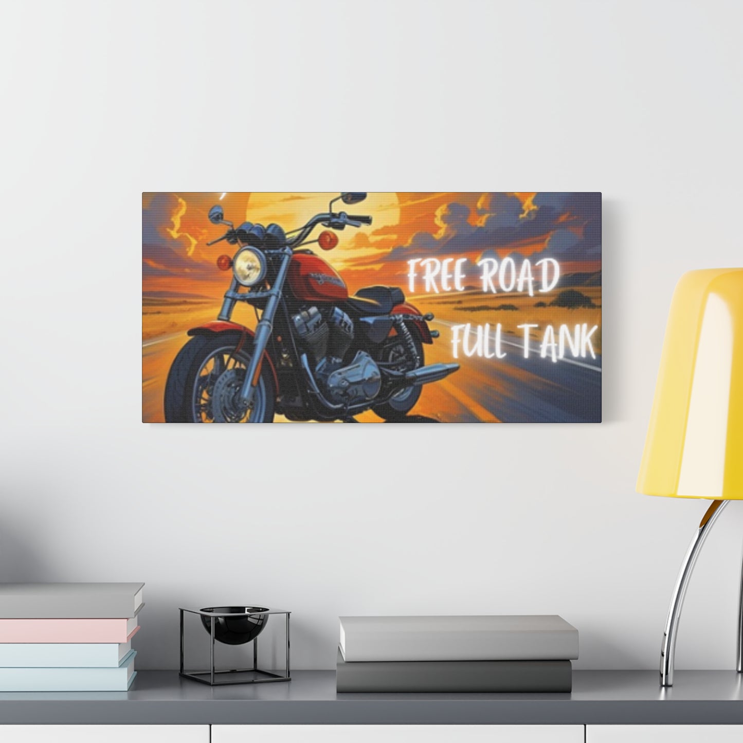 Motorcycle Wall Art, Biker Heaven Canvas Print, Full Throttle Decor, Gift for Bikers, Motorcycle Lover Art