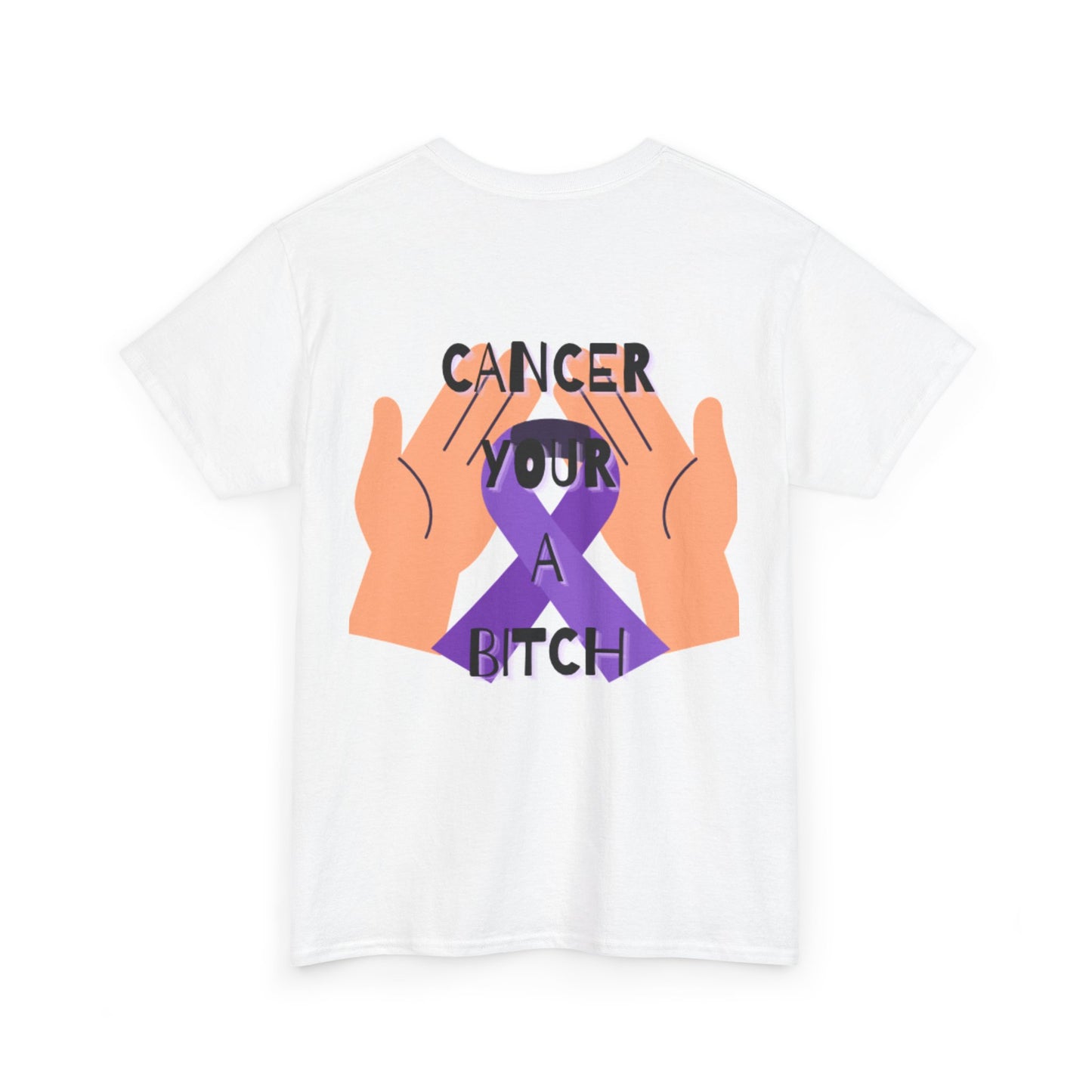 Cancer Awareness Unisex Heavy Cotton Tee, Funny Cancer Shirt, Support Gift, Awareness Month Clothing, Humorous Cancer Remembrance