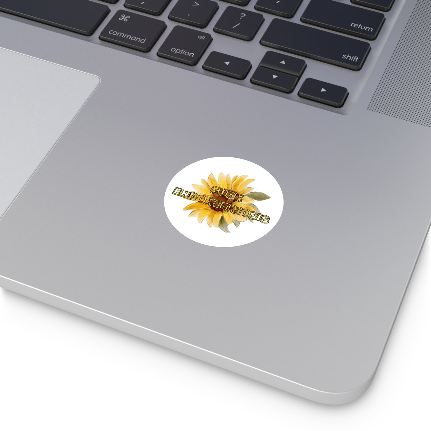 Empowering Round Vinyl Stickers | Unique Endometriosis Gifts, Flower Art, Motivational Stickers, Self-Care Essentials, Awareness Accessories