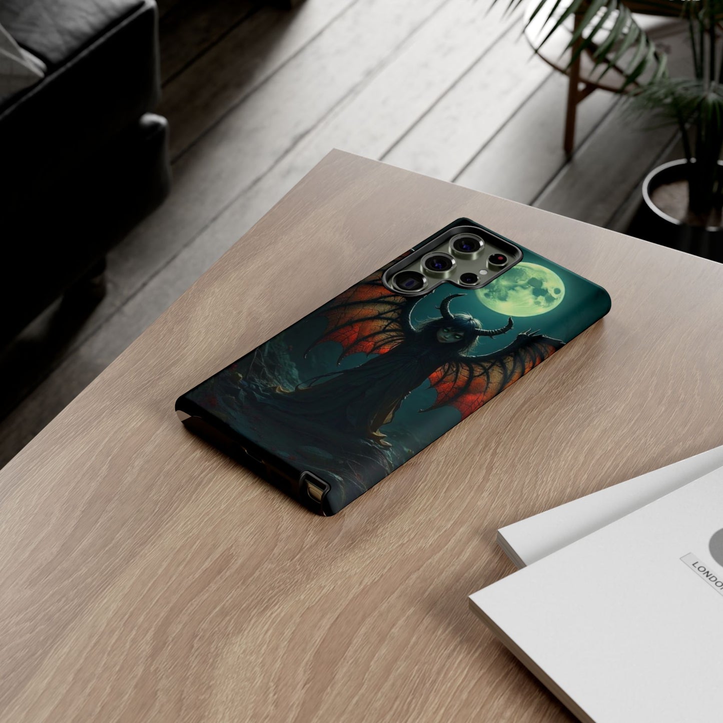 Gothic Phone Case Featuring Enigmatic Creature - Perfect for Halloween, Spooky Aesthetics, Witchy Gifts, Artistic Protection
