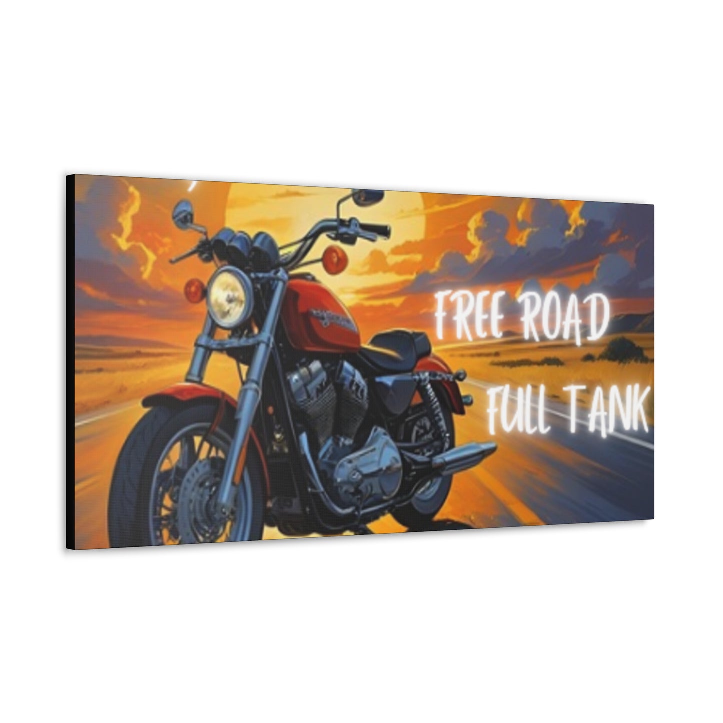 Motorcycle Wall Art, Biker Heaven Canvas Print, Full Throttle Decor, Gift for Bikers, Motorcycle Lover Art