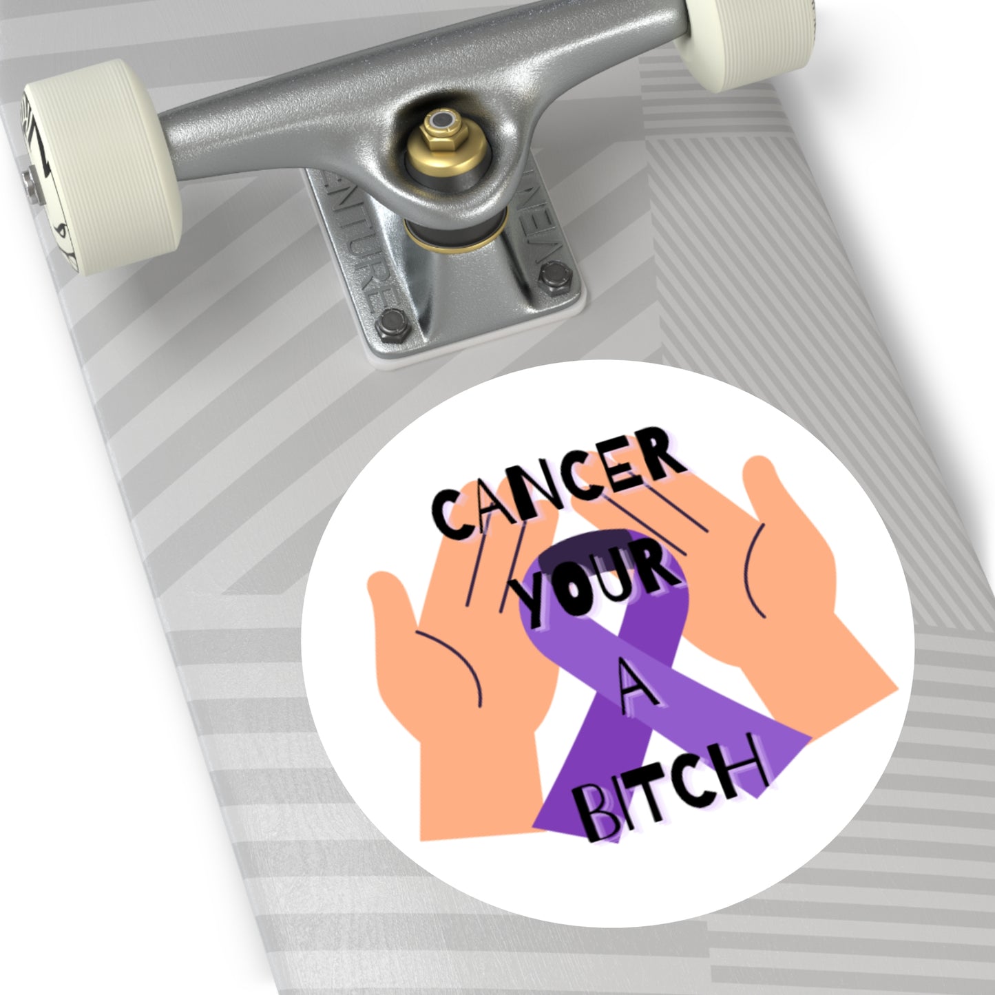 Empowering Cancer Awareness Stickers, Inspirational Vinyl Decals for Health Warriors, Gift for Survivors, Purple Ribbon Decor, [...]