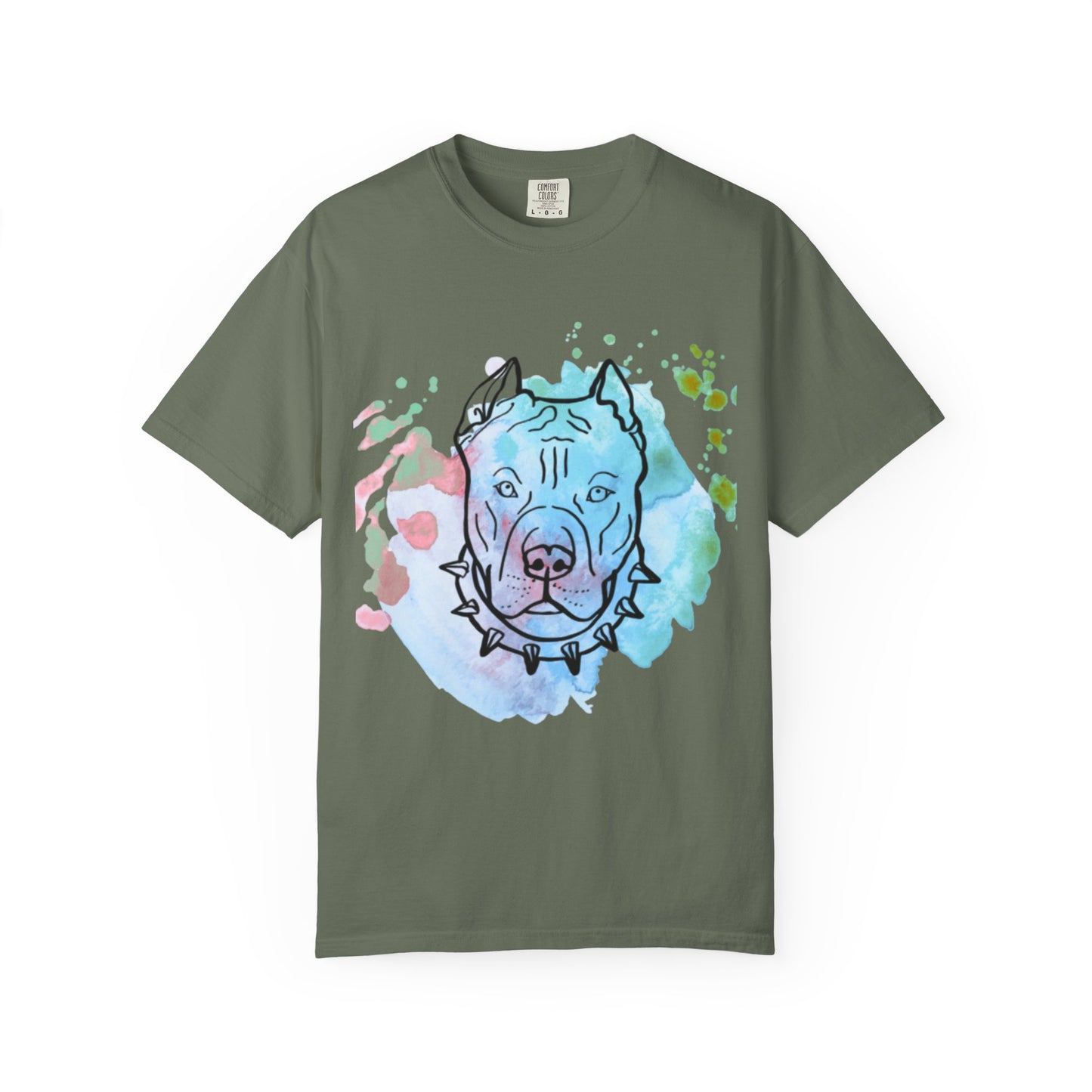 Vibrant Pitbull Art Unisex T-Shirt, Cool Dog Lover Tee, Unique Animal Print Shirt, Gift for Pet Owners, Casual Everyday Wear