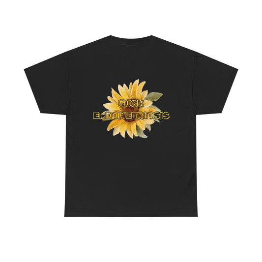 Empowering Unisex Heavy Cotton Tee with Sunflower Design - Perfect Gift for Endometriosis Awareness, Casual Wear, Birthday Gift, [...]