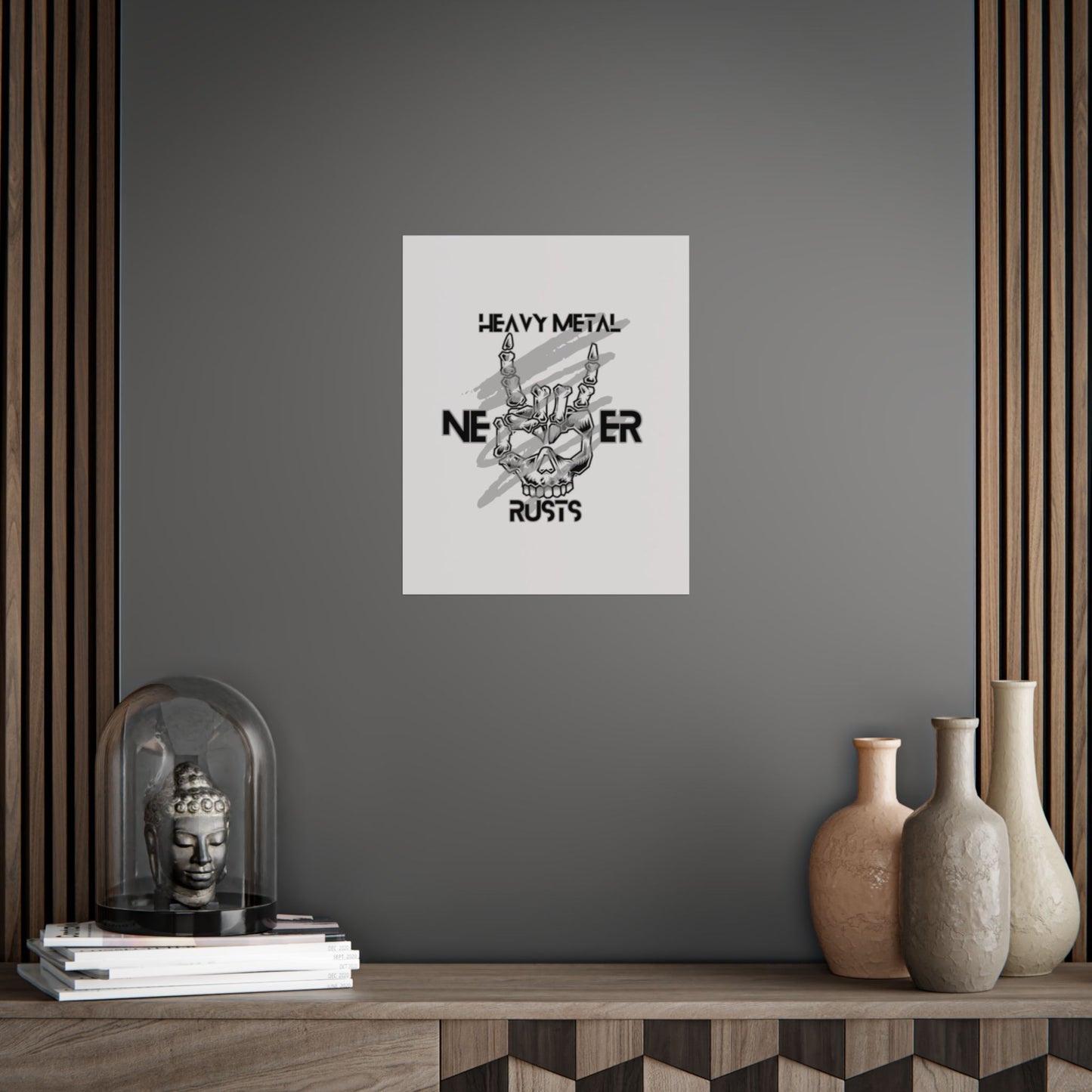 Heavy Metal Unframed Poster, Rock Music Wall Art, Skull Decor, Perfect for Music Lovers, Gift for Metal Fans, Gothic Home Decor