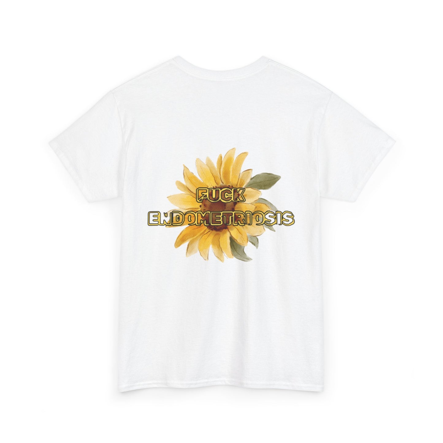 Empowering Unisex Heavy Cotton Tee with Sunflower Design - Perfect Gift for Endometriosis Awareness, Casual Wear, Birthday Gift, [...]