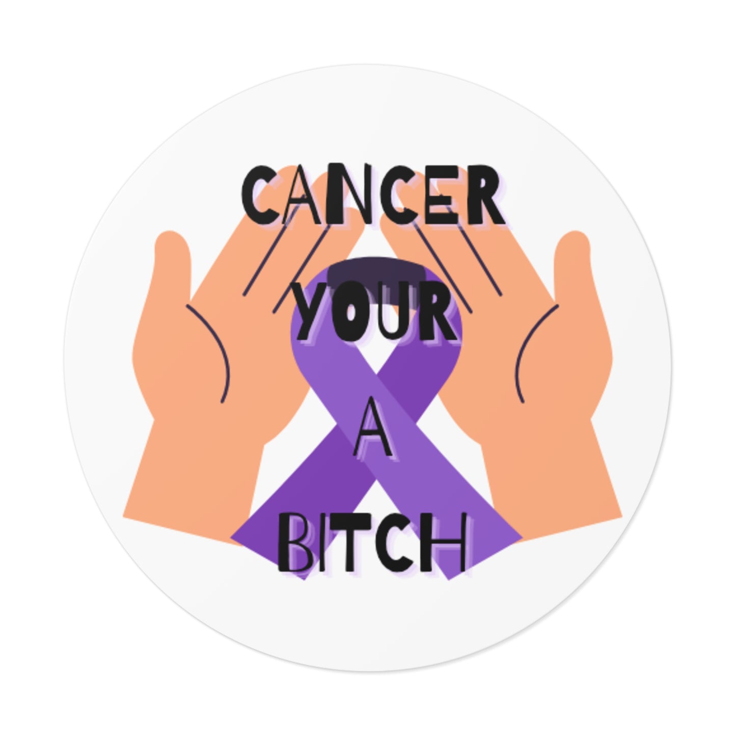 Empowering Cancer Awareness Stickers, Inspirational Vinyl Decals for Health Warriors, Gift for Survivors, Purple Ribbon Decor, [...]