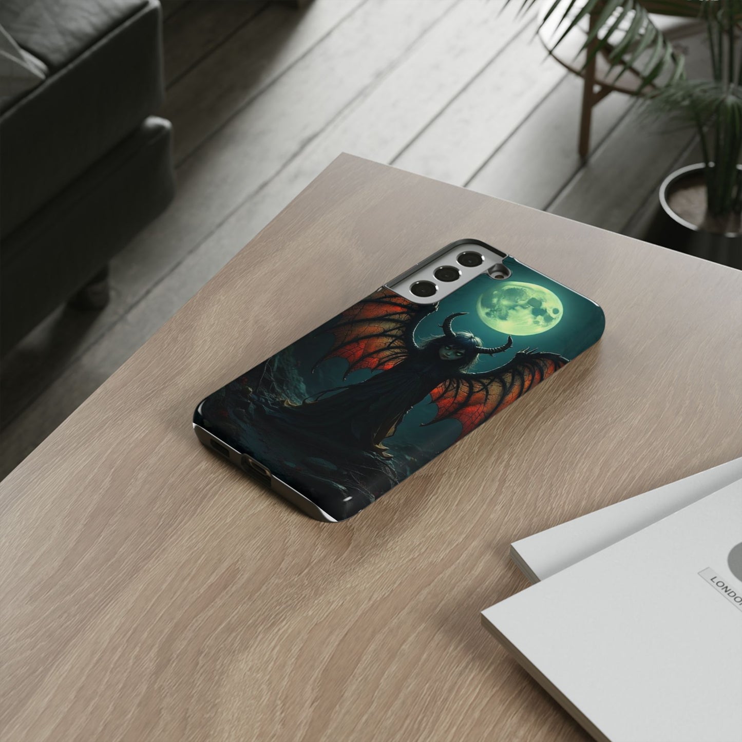 Gothic Phone Case Featuring Enigmatic Creature - Perfect for Halloween, Spooky Aesthetics, Witchy Gifts, Artistic Protection