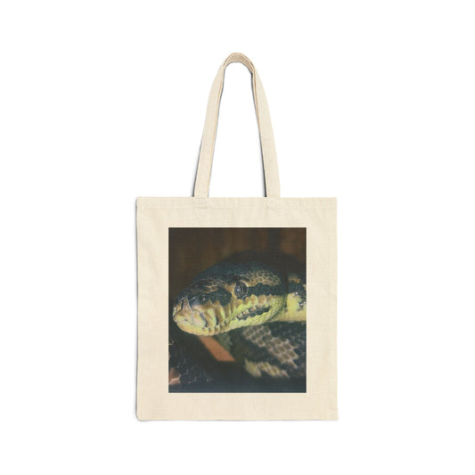 Fluffy Snake Cotton Tote Bag - Eco-Friendly Bag, Animal Lover Gift, Casual Shopping Tote, Everyday Use, Reusable Grocery Bag
