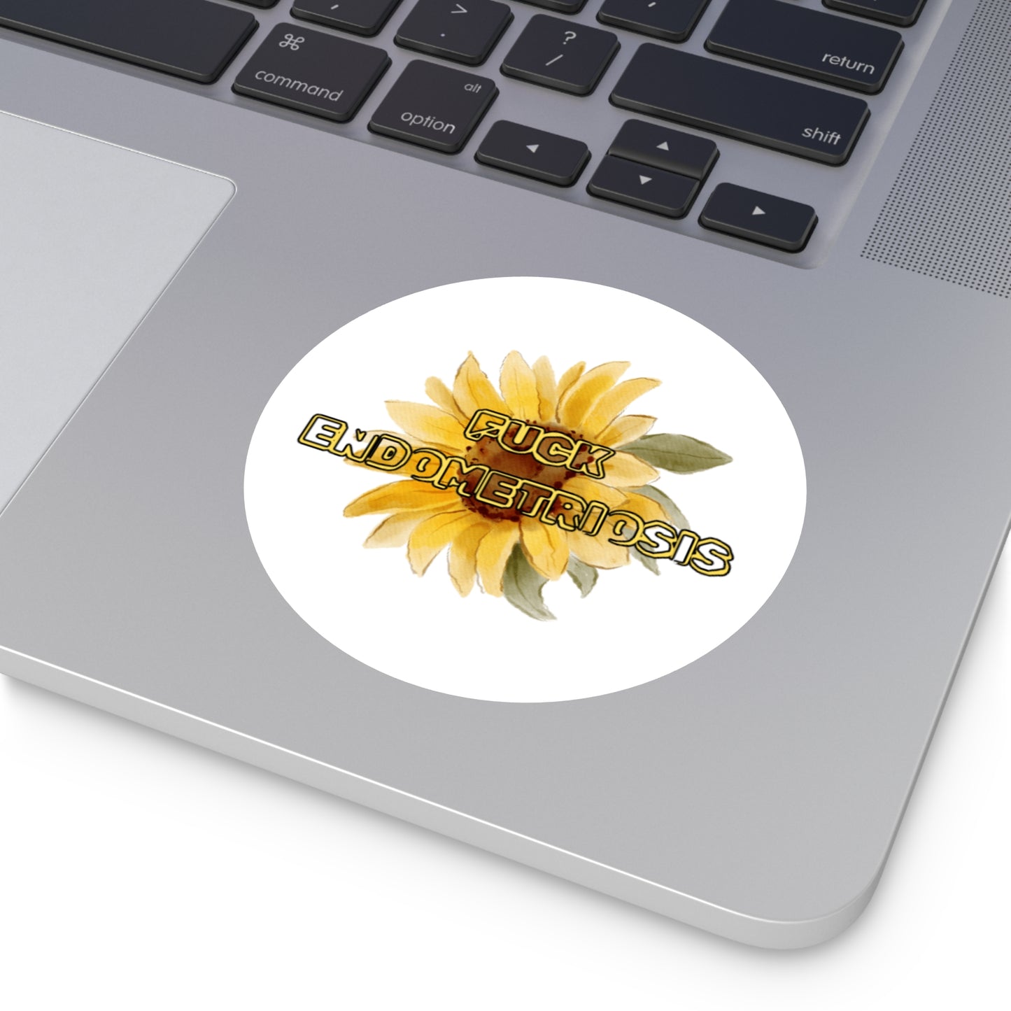 Empowering Round Vinyl Stickers | Unique Endometriosis Gifts, Flower Art, Motivational Stickers, Self-Care Essentials, Awareness Accessories