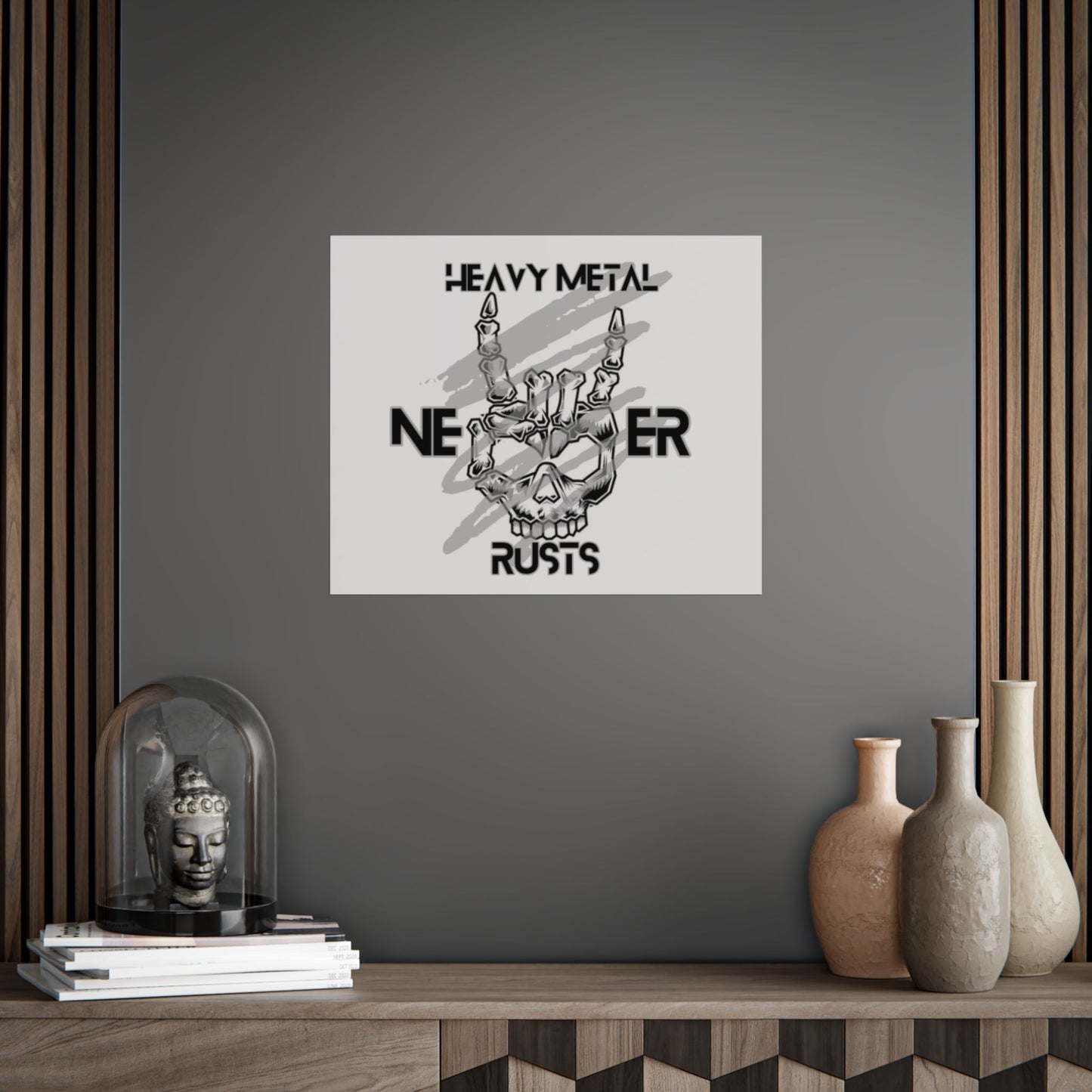 Heavy Metal Unframed Poster, Rock Music Wall Art, Skull Decor, Perfect for Music Lovers, Gift for Metal Fans, Gothic Home Decor