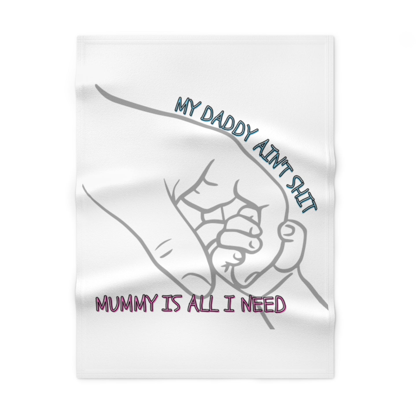 Mummy is all I need Soft Fleece Baby Blanket with Heartfelt Message, Cozy Infant Blanket, Gift for New Parents, Nursery Decor, Baby Shower Gift