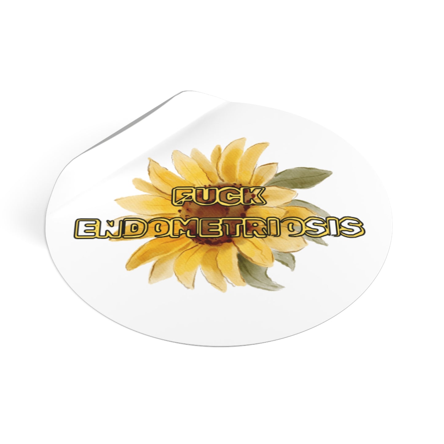 Empowering Round Vinyl Stickers | Unique Endometriosis Gifts, Flower Art, Motivational Stickers, Self-Care Essentials, Awareness Accessories