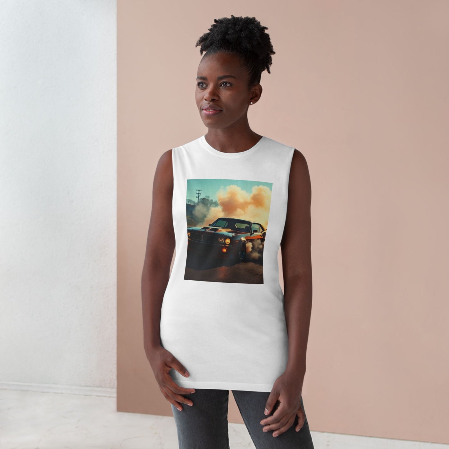 Graphic Tank Top - Unisex Barnard Tank with Vintage Car Design, Summer Apparel, Casual Wear, Gift for Car Lovers, Festival Clothing